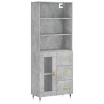Highboard Concrete Grey 69.5x34x180 cm Engineered Wood 3189489