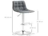 Adjustable Bar Stools Set of 2, Swivel PU Leather Upholstered Barstools with Tufted Seat and Back, T3398P341390