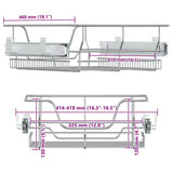 Pull-Out Wire Baskets 2 pcs Silver 45 cm 358372