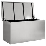 Garden Storage Cushion Box Steel 100 x 50.5 x 50 cm 220 Silver 874564