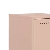 ZNTS Bedside Cabinets 2 pcs Pink 36x39x60.5 cm Steel 846449