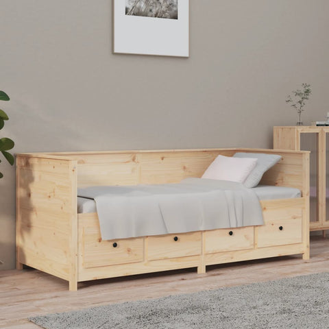 ZNTS Day Bed without Mattress 90x190 cm Single Solid Wood Pine 820911