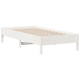 Bed Frame without Mattress White 90x190 cm Single Solid Wood Pine 842727