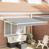 Retractable Awning Anthracite and White 3x2.5 m Fabric&Aluminium 3216113
