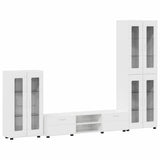 TV Cabinet Set FLORIN 3 pcs High Gloss White Engineered Wood 3397958