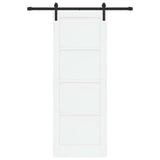 Sliding Door 78 x 211 cm Engineered Wood White and Black 3449961