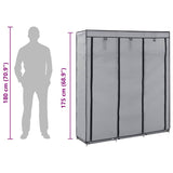 Wardrobe with Compartments and Rods Grey 150x45x175 cm Fabric 282456