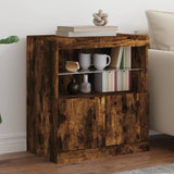 Sideboard with LED Lights Smoked Oak 60x37x67 cm 836655