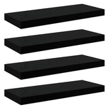 Floating Wall Shelves 4 pcs High Gloss Black 60x23.5x3.8 cm MDF 323771
