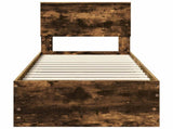 Bed Frame with Drawer Smoked Oak 75 x 190 cm Engineer Wood 3410760