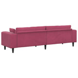 Sofa with Cushion Wine Red 250 x 77 x 76 cm Velvet 3335157