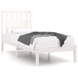 3103919 Bed Frame without Mattress White Solid Wood 90x200 cm