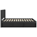 Bed Frame with Storage and Headboard Black 120 x 200 cm 3413870