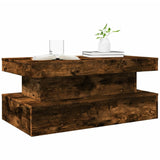 Coffee Table with LED Lights Smoked Oak 90x50x40 cm 839851