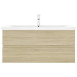 Sink Cabinet with Built-in Basin Sonoma Oak Engineered Wood 3071660