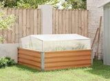 Garden Planter with Greenhouse Light Brown 100 x 100 x 77 cm 42017372