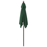 Garden Parasol with Wooden Pole Green 198x198x231 cm 363184