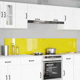 Kitchen Backsplash 2 pcs Yellow 110 x 40 cm Tempered Glass 3415512
