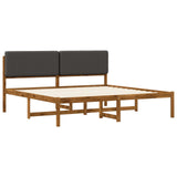 Bed Frame with Upholstered Headboard Natural and Dark Grey 3405110