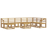 Outdoor Sofa Set 9 pcs White Solid Acacia Wood 3388098