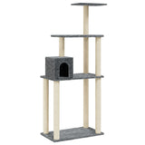 Cat Tree with Sisal Scratching Posts Dark Grey 147 cm 171478