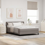 ZNTS Box Spring Bed with Mattress in Taupe, 140 x 200 cm, Fabric 3341108