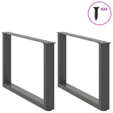 Coffee Table Legs U-Shaped 2 pcs Anthracite 60x cm Steel 4013162