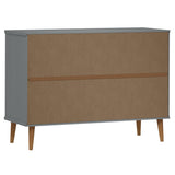 Drawer Cabinet MOLDE Grey 113x40x80 cm Solid Wood Pine 350509