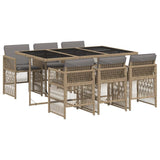 Garden Dining Set Mix beige and black 3210912