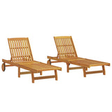 Sun Lounger Set of 2 Acacia wood Solid Acacia wood Standard 3325193