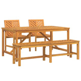 Garden Dining Set 4 pcs Brown 150 x 90 x 74 cm 3154112