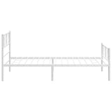 Metal Bed Frame without Mattress with Footboard White 100x190cm 372240