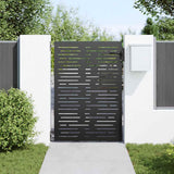 Garden Gate with Lock Black 85 x 125 cm Powder-coated steel 42015875