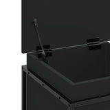 Storage Box with Lid Black 40x40x51.5 cm Engineered Wood 848789