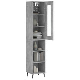 Highboard Concrete Grey 34,5x34x180 cm Engineered Wood 3199381