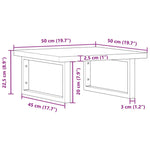 Basin Shelf Wall Mounted Steel and Solid Wood Beech 3302425