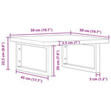 Basin Shelf Wall Mounted Steel and Solid Wood Beech 3302425