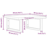 Basin Shelf Wall Mounted Steel and Solid Wood Beech 3302424