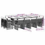 13 Piece Garden Dining Set with Cushions Light Grey Poly Rattan 3210863