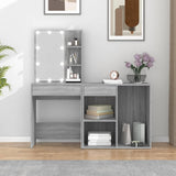 LED Dressing Table with Cabinet Grey Sonoma Engineered Wood 3120186