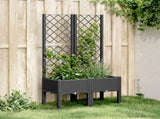 Garden Planter with Trellis Black 80x40x142 cm PP 367923
