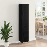 Highboard Black Oak 34.5 x 34 x 180 cm Engineered Wood 3416061