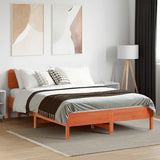 Bed Frame without Mattress Wax Brown 135x190 cm Double Solid Wood Pine 3328249