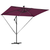 Umbrella with LED Strip Lights Bordeaux Red 294 x 200 x 270 cm 42003397