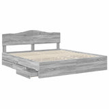 Bed Frame with Drawer Grey Sonoma 180 x 200 cm Engineer Wood 3412982