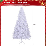 ZNTS 6 FT Artificial Christmas Tree with DIY 100 Warm Lights Battery Operated, 800 Branch Tips and Sturdy 68639599