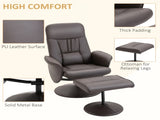 Executive Recliner Chair High Back and Footstool Armchair Lounge Seat Brown T3398P328122