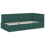 Corner Bed Frame with Headboard Dark green 100 x 200 cm Velvet 42016400