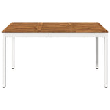 Garden Dinner Table Natural and White 141 x 80.5 x 75 cm 901320