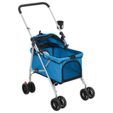 Folding Dog Stroller Blue 76x50x100 cm Oxford Fabric 172200
